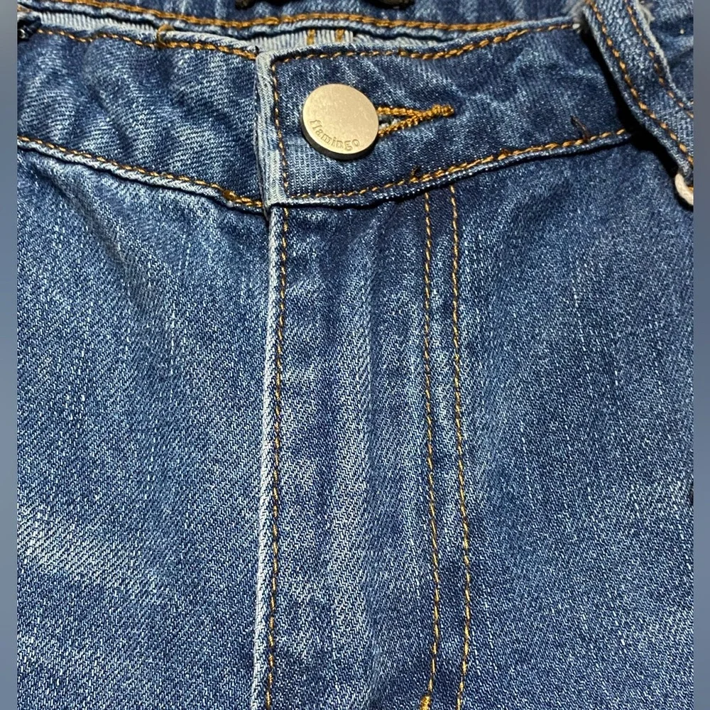 Flamingo Straight Leg Jeans Women’s L Medium Wash Casual Distressed Denim New